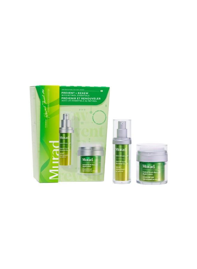 Murad Prevent + Renew Retinol Essentials Kit | Anti-Aging Skincare Set with Retinol Serum, Renewal Cream & Protective Moisturizer | Smooths Wrinkles & Supports Skin Renewal - Image 2